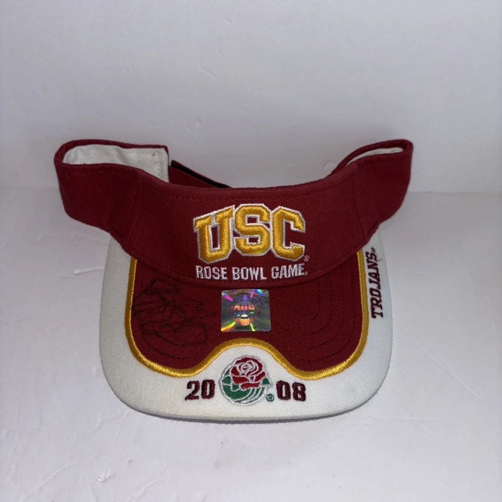 USC Trojans Rose Bowl 2008 Gameday Authentics Strapback Visor Reggie Bush Signed